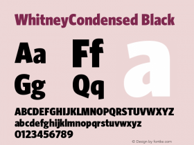 WhitneyCondensed Black Version 001.000 Font Sample