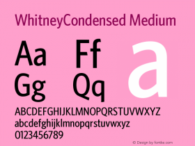 WhitneyCondensed Medium Version 001.000 Font Sample