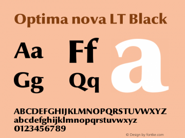 Optima nova LT Black Version 001.000 Font Sample