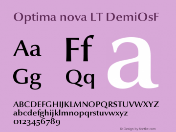 Optima nova LT DemiOsF Version 001.000 Font Sample