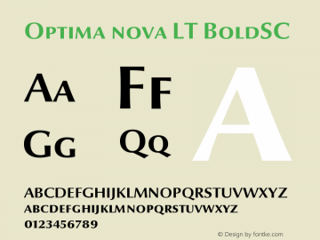 Optima nova LT BoldSC Version 001.000 Font Sample