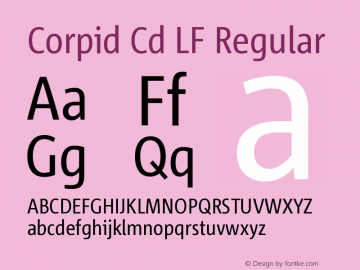 Corpid Cd LF Regular Version 001.000 Font Sample