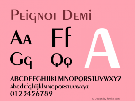 Peignot Demi Version 001.001 Font Sample