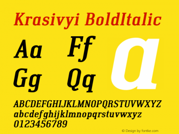 Krasivyi BoldItalic Version 001.000图片样张