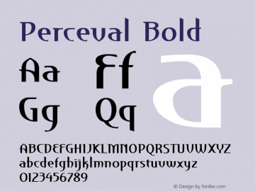 Perceval Bold Version 001.000 Font Sample