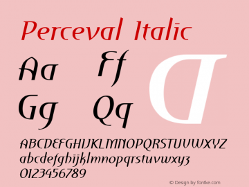Perceval Italic Version 001.000 Font Sample