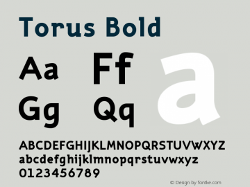 Torus Bold Version 001.000 Font Sample