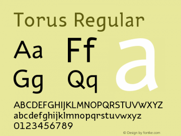 Torus Regular Version 001.000 Font Sample
