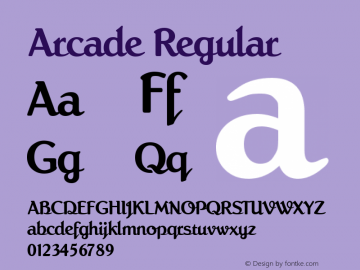 Arcade Regular Brendel            :25.08.1995 Font Sample