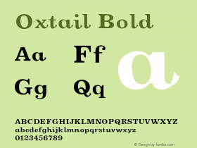 Oxtail Bold Version 001.000 Font Sample