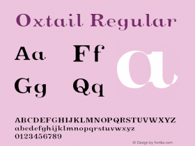 Oxtail Regular Version 001.000 Font Sample