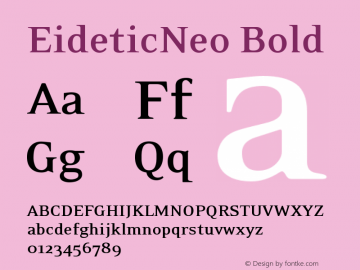 EideticNeo Bold Version 001.000 Font Sample