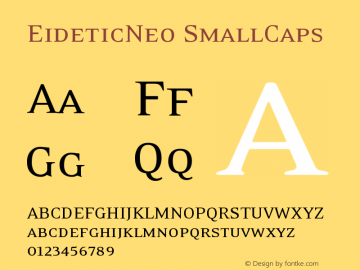 EideticNeo SmallCaps Version 001.000 Font Sample