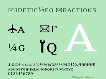 EideticNeo Fractions Version 001.000 Font Sample