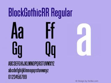 BlockGothicRR Regular 001.004图片样张