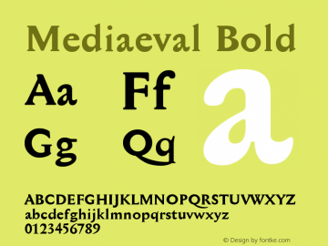 Mediaeval Bold Version 001.000 Font Sample