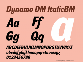 Dynamo DM ItalicBM Version 001.000 Font Sample