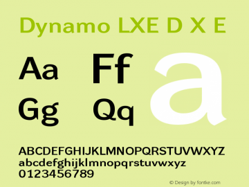 Dynamo LXE D X E Version 001.000 Font Sample