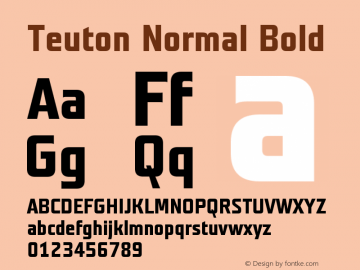 Teuton Normal Bold Version 001.000 Font Sample