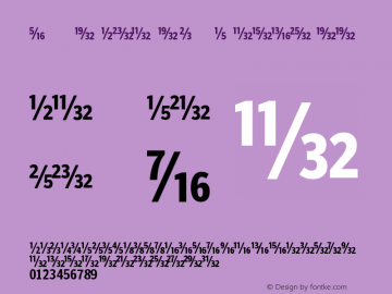 PoynterAgate CompFracThree Version 001.000 Font Sample