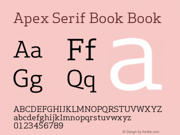 Apex Serif Book Book Version 005.000图片样张