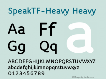 SpeakTF-Heavy Heavy Version 001.001 Font Sample