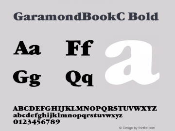 GaramondBookC Bold Version 001.000 Font Sample