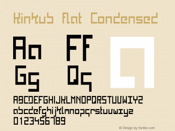 Kinkub flat Condensed Version Fontographer 4.7 9/1图片样张