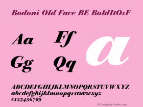 Bodoni Old Face BE BoldItOsF Version 001.000 Font Sample