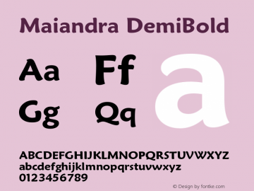 Maiandra DemiBold Version 004.000图片样张