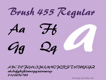Brush 455 Regular Version 003.001 Font Sample