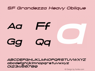 SF Grandezza Heavy Oblique v1.0 - Freeware Font Sample