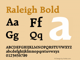 Raleigh Bold Version 003.001 Font Sample