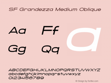 SF Grandezza Medium Oblique v1.0 - Freeware Font Sample