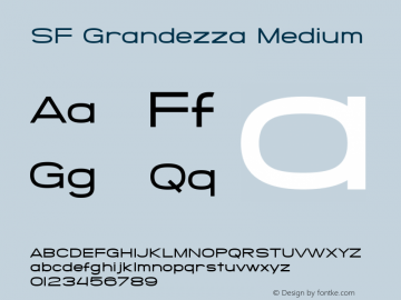 SF Grandezza Medium ver 1.0; 2000. Freeware for non-commercial use. Font Sample