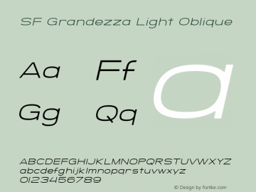 SF Grandezza Light Oblique Version 1.1图片样张