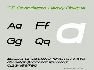 SF Grandezza Heavy Oblique Version 1.1 Font Sample