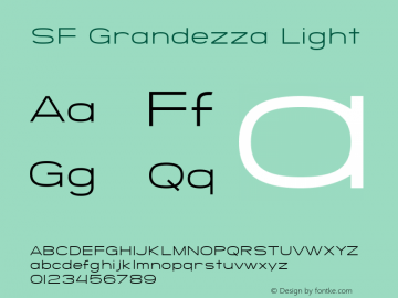 SF Grandezza Light Version 1.1 Font Sample