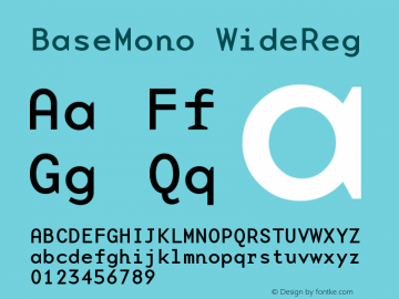 BaseMono WideReg Version 001.000 Font Sample