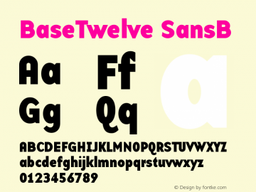 BaseTwelve SansB Version 001.000 Font Sample