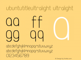 UbuntuTitleUltralight Ultralight Version 002.000 Font Sample