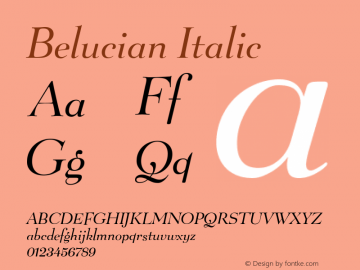 Belucian Italic Version 1.00图片样张