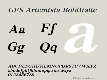 GFS Artemisia BoldItalic Version 001.001图片样张