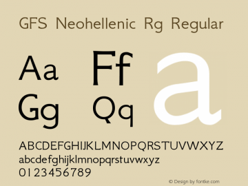 GFS Neohellenic Rg Regular Version 001.000图片样张