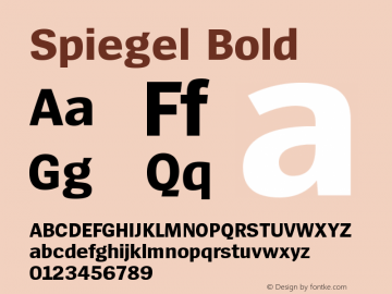 Spiegel Bold Version 001.003 Font Sample