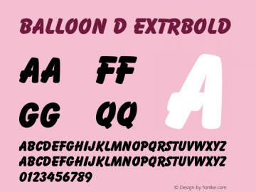 Balloon D ExtrBold Version 001.005图片样张