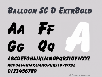 Balloon SC D ExtrBold Version 001.005 Font Sample