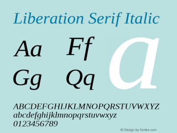 Liberation Serif Italic Version 1.02图片样张