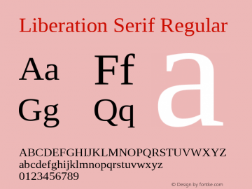 Liberation Serif Regular Version 1.02 Font Sample