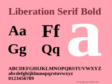 Liberation Serif Bold Version 1.02 Font Sample